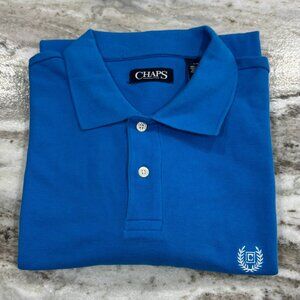 NWT CHAPS Short-Sleeved Polo Shirt Men's Cyan Blue Size L
